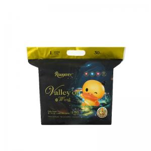 Soft absorbent printed baby diapers